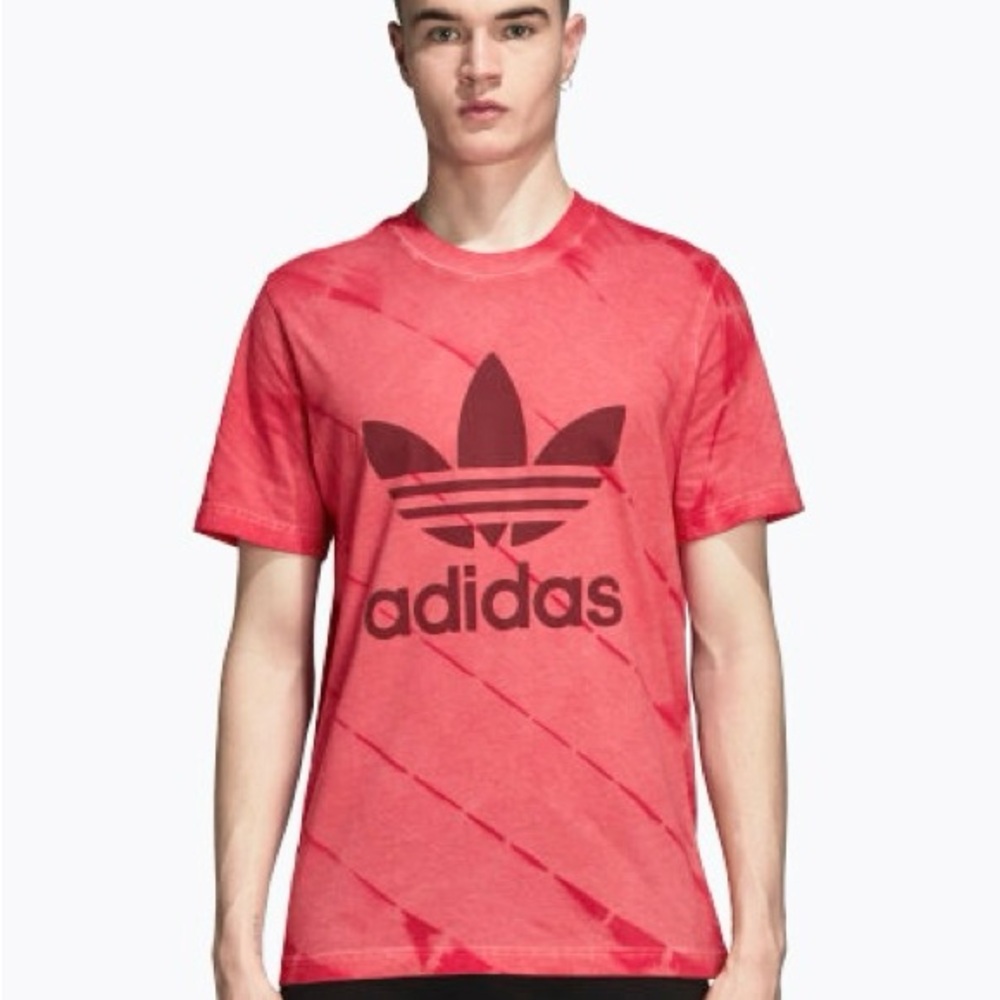 Like New Adidas Originals Men's Tie Dye Short Sleeve Light Red T-Shirt